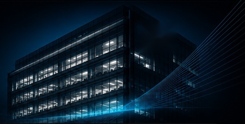 Edificio corporativo tecnológico